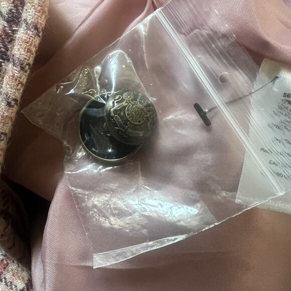 TALBOTS Plus Women's Pink Plaid Wool Houndstooth Blazer Size 14W Shetland NWT - Picture 15 of 16